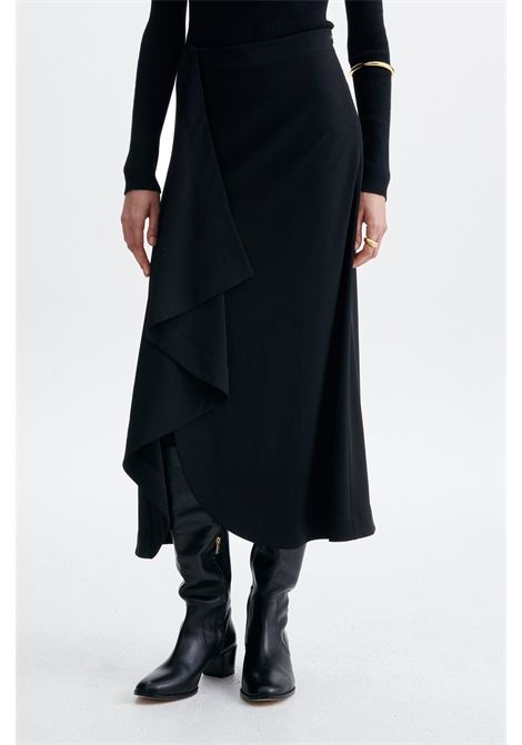 Vanessa Bruno Hemera Midi Wrap Skirt in Crêpe Black Women's Vanessa Bruno |  | 6HVA58-V07803999